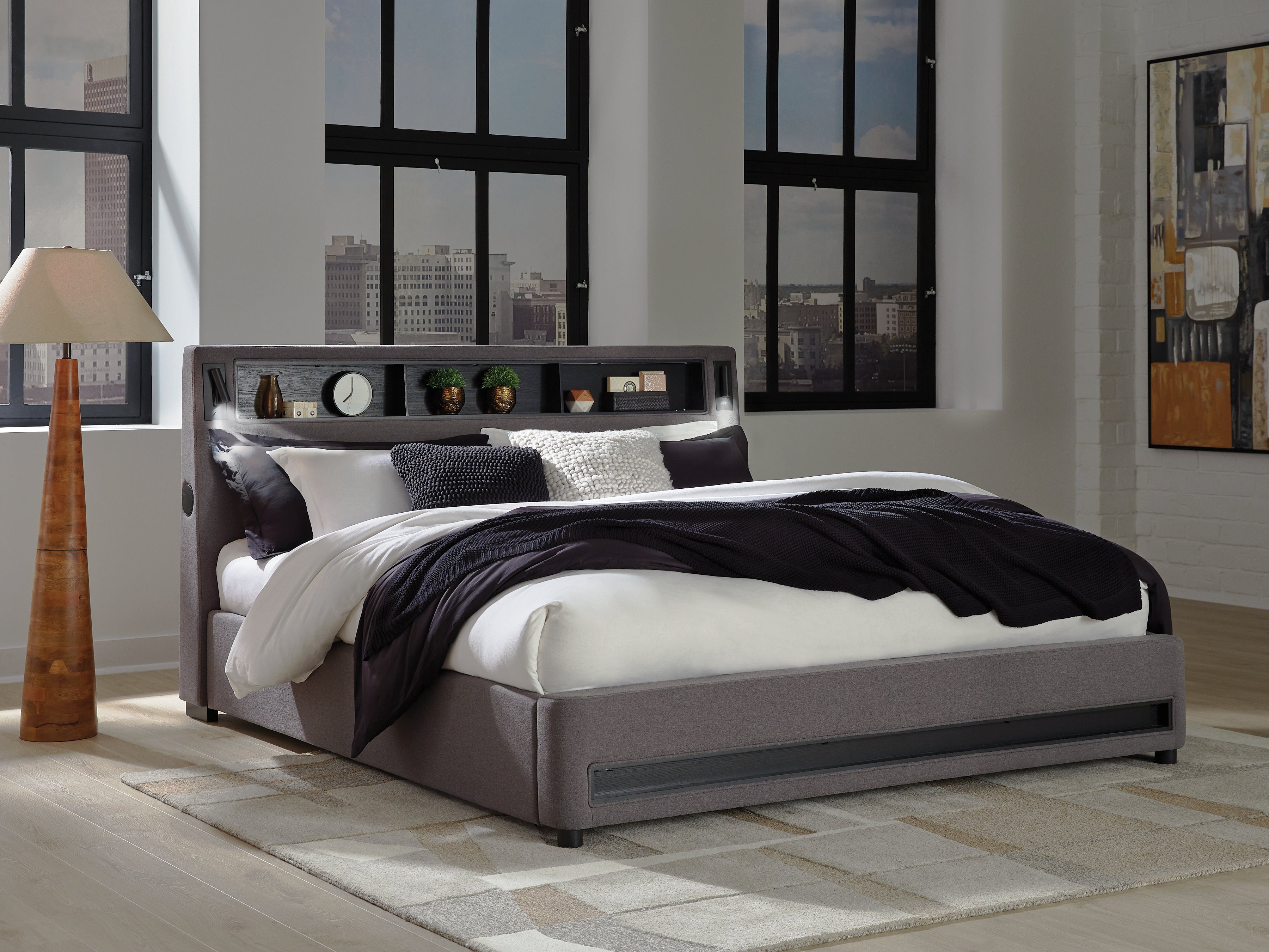 J&M Furniture - Ashley Furniture - Verishaw King Upholstered Bed - King Upholstered Bed / Gray - PCB2721B21