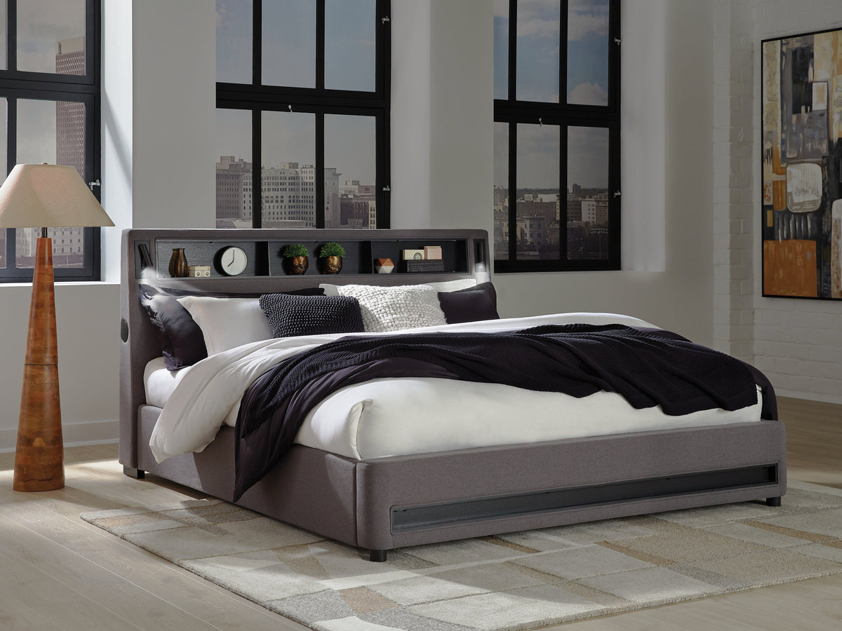 J&M Furniture - Ashley Furniture - Verishaw King Upholstered Bed - King Upholstered Bed / Gray - PCB2721B21