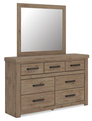 Oliandon Queen Panel Storage Bed, Dresser and Mirror