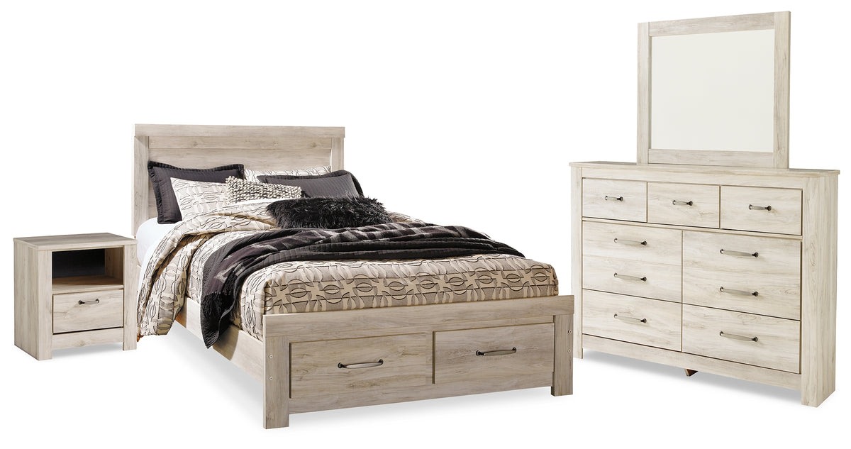 J&M Furniture - Ashley Furniture - Bellaby Queen Panel Storage Bed, Dresser, Mirror and Nightstand - Queen Panel Storage Bed, Dresser, Mirror and Nightstand - B331B11