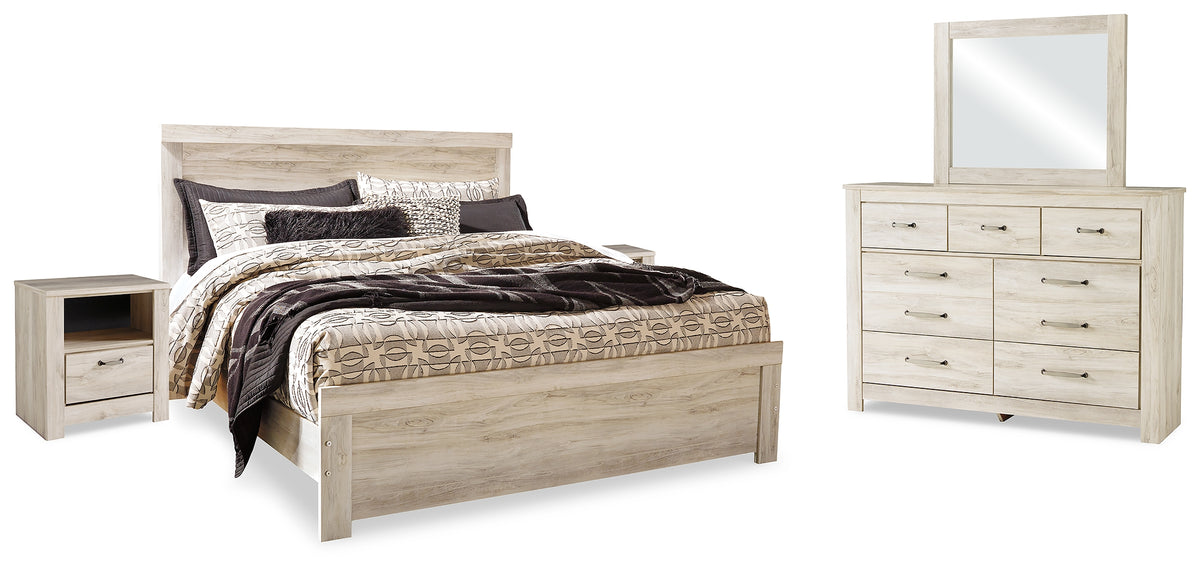 J&M Furniture - Ashley Furniture - Bellaby King Panel Bed, Dresser, Mirror and 2 Nightstands - King Panel Bed, Dresser, Mirror and 2 Nightstands - B331B22