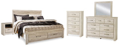 J&M Furniture - Ashley Furniture - Bellaby King Storage Bed, Dresser, Mirror, Chest and 2 Nightstands - King Storage Bed, Dresser, Mirror, Chest and 2 Nightstands / Whitewash - B331B20