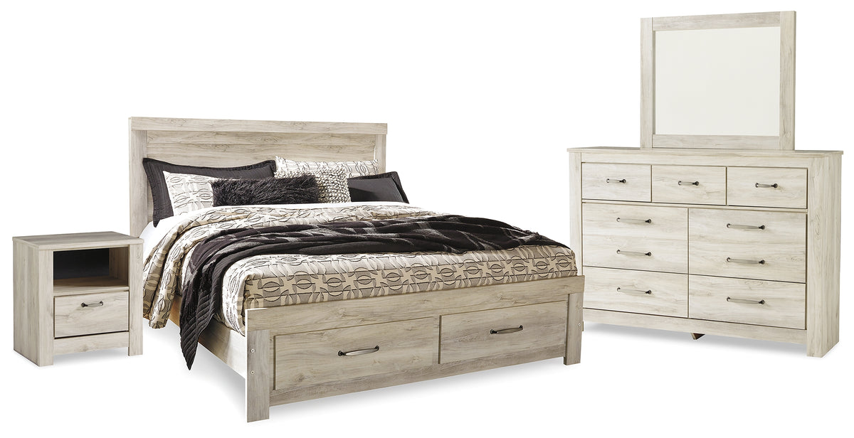 J&M Furniture - Ashley Furniture - Bellaby King Panel Storage Bed, Dresser, Mirror and Nightstand - King Panel Storage Bed, Dresser, Mirror and Nightstand - B331B12