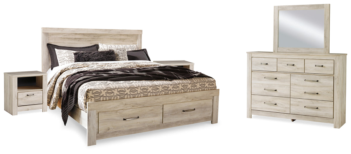 J&M Furniture - Ashley Furniture - Bellaby King Panel Storage Bed, Dresser, Mirror and 2 Nightstands - King Panel Storage Bed, Dresser, Mirror and 2 Nightstands - B331B19