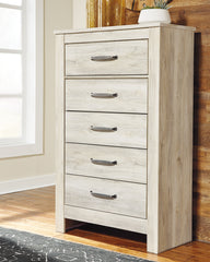 J&M Furniture - Ashley Furniture - Bellaby Chest of Drawers - Five Drawer Chest / Whitewash - B331-46