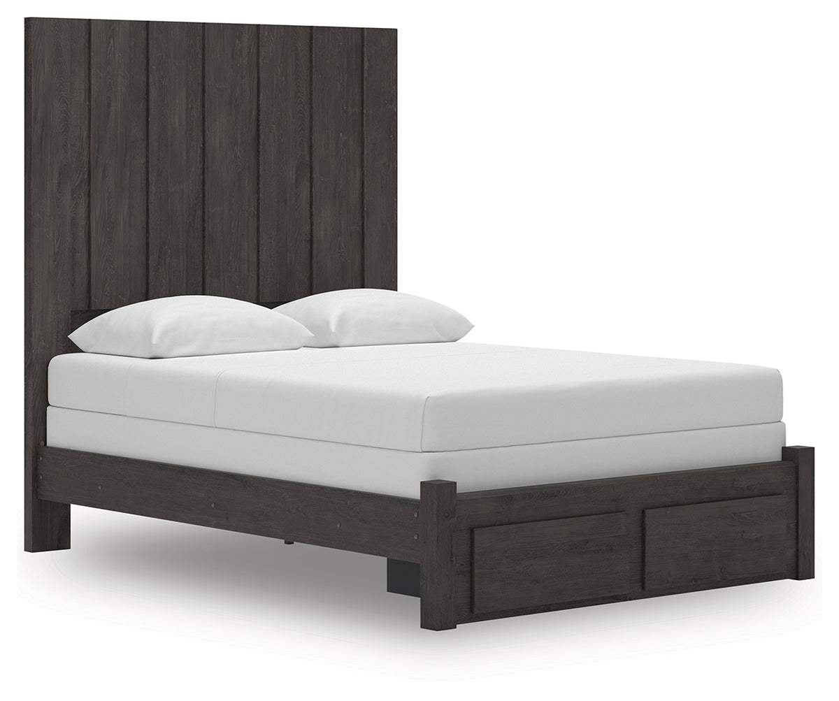 J&M Furniture - Ashley Furniture - Fraluna Queen Panel Storage Bed - Queen Panel Storage Bed / Charcoal - PCB3370B4