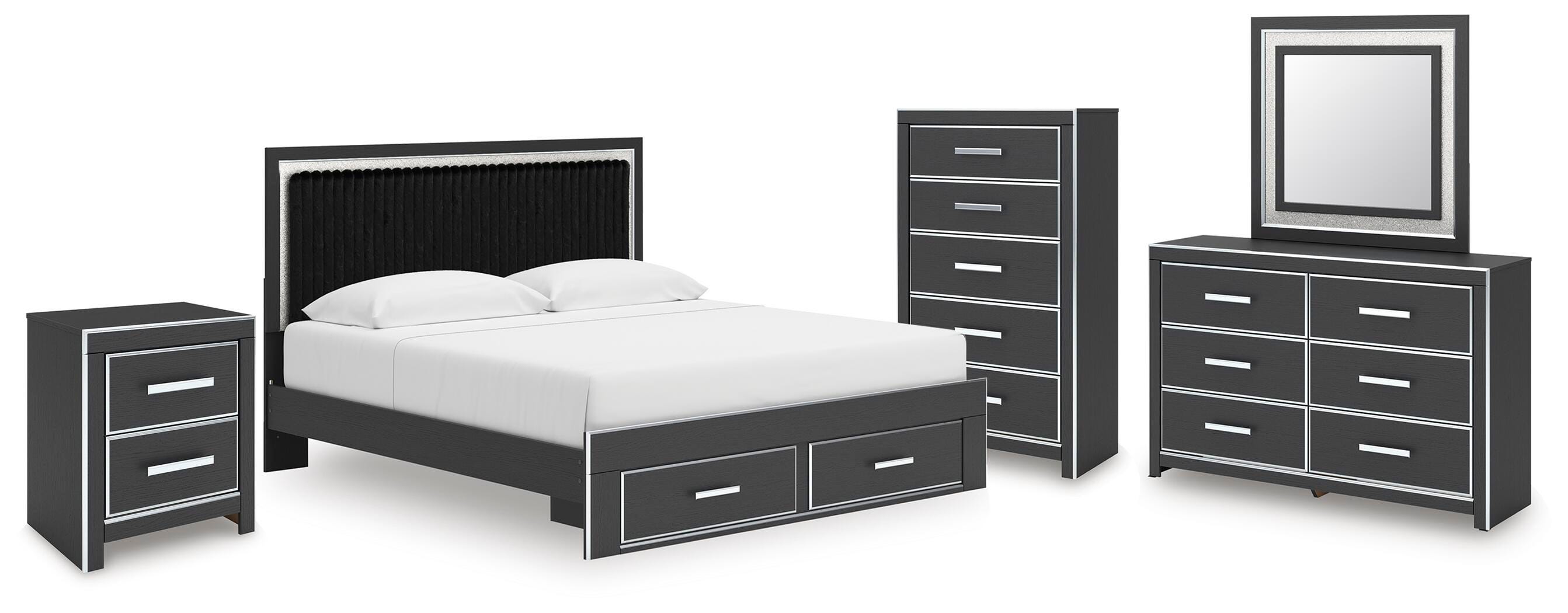 J&M Furniture - Ashley Furniture - Zuraleus King Storage Bed, Dresser, Mirror, Chest and Nightstand - King Storage Bed, Dresser, Mirror, Chest and Nightstand - PCB3380B20