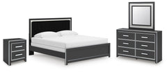 Zuraleus King Panel Bed, Dresser, Mirror and Nightstand