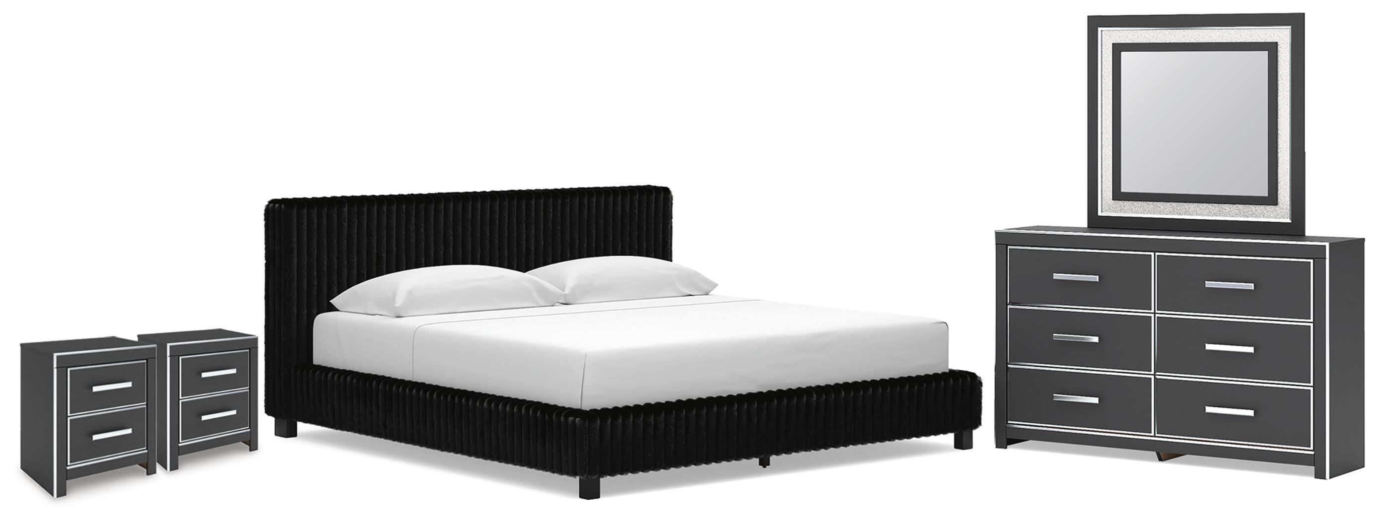 J&M Furniture - Ashley Furniture - Zuraleus King Upholstered Bed, Dresser, Mirror and 2 Nightstands - King Upholstered Bed, Dresser, Mirror and 2 Nightstands - PCB3380B23