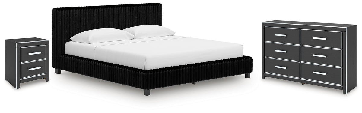J&M Furniture - Ashley Furniture - Zuraleus King Upholstered Bed, Dresser and Nightstand - King Upholstered Bed, Dresser and Nightstand - PCB3380B17