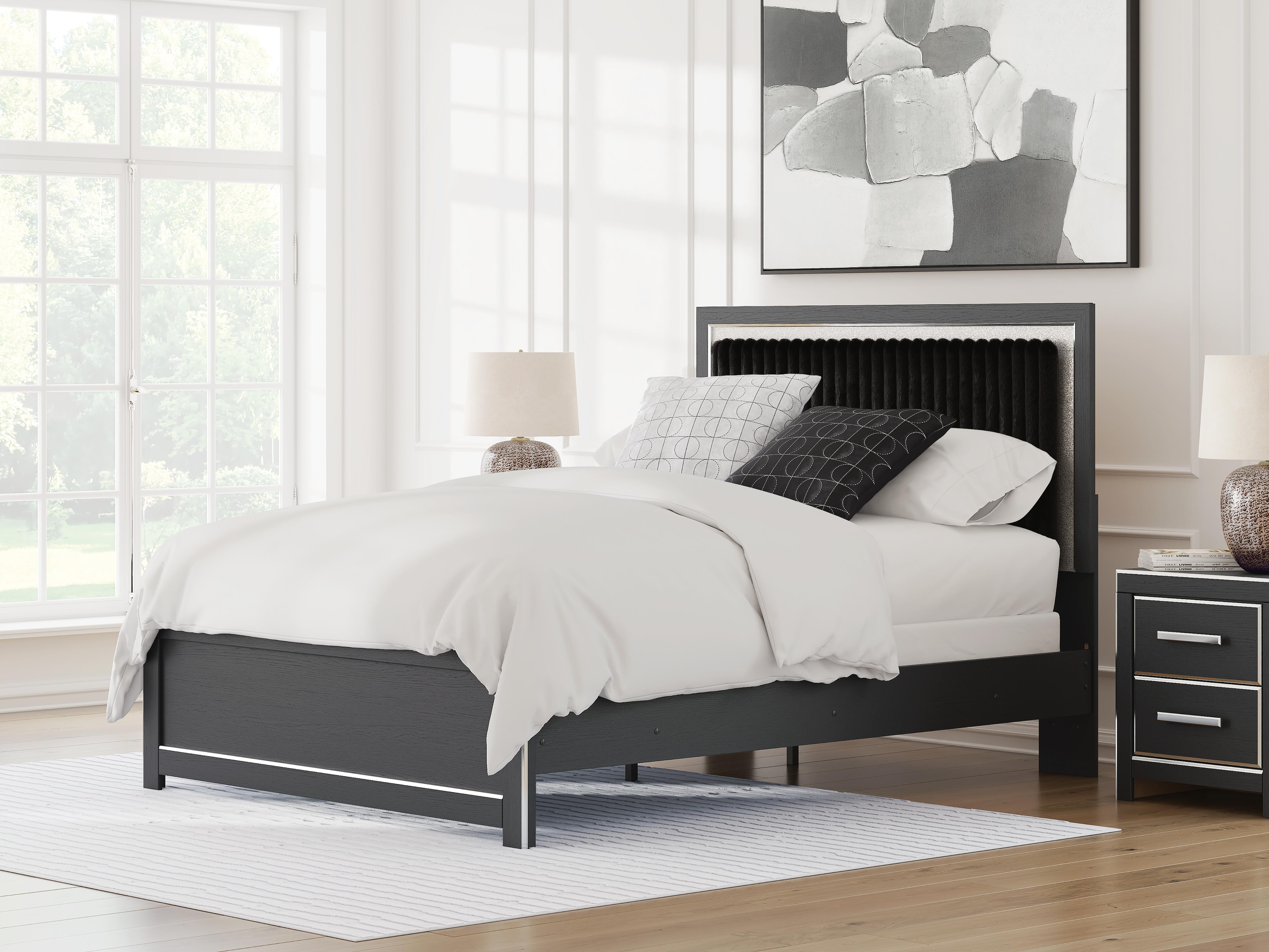 J&M Furniture - Ashley Furniture - Zuraleus Queen Upholstered Panel Bed - Queen Upholstered Panel Bed / Black - PCB3380B6