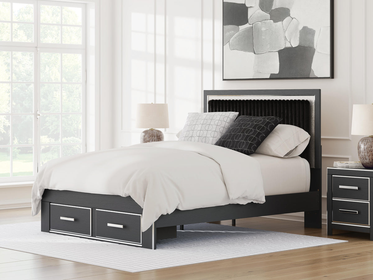 J&M Furniture - Ashley Furniture - Zuraleus Queen Upholstered Panel Platform Storage Bed - Queen Upholstered Panel Storage Bed - PCB3380B4