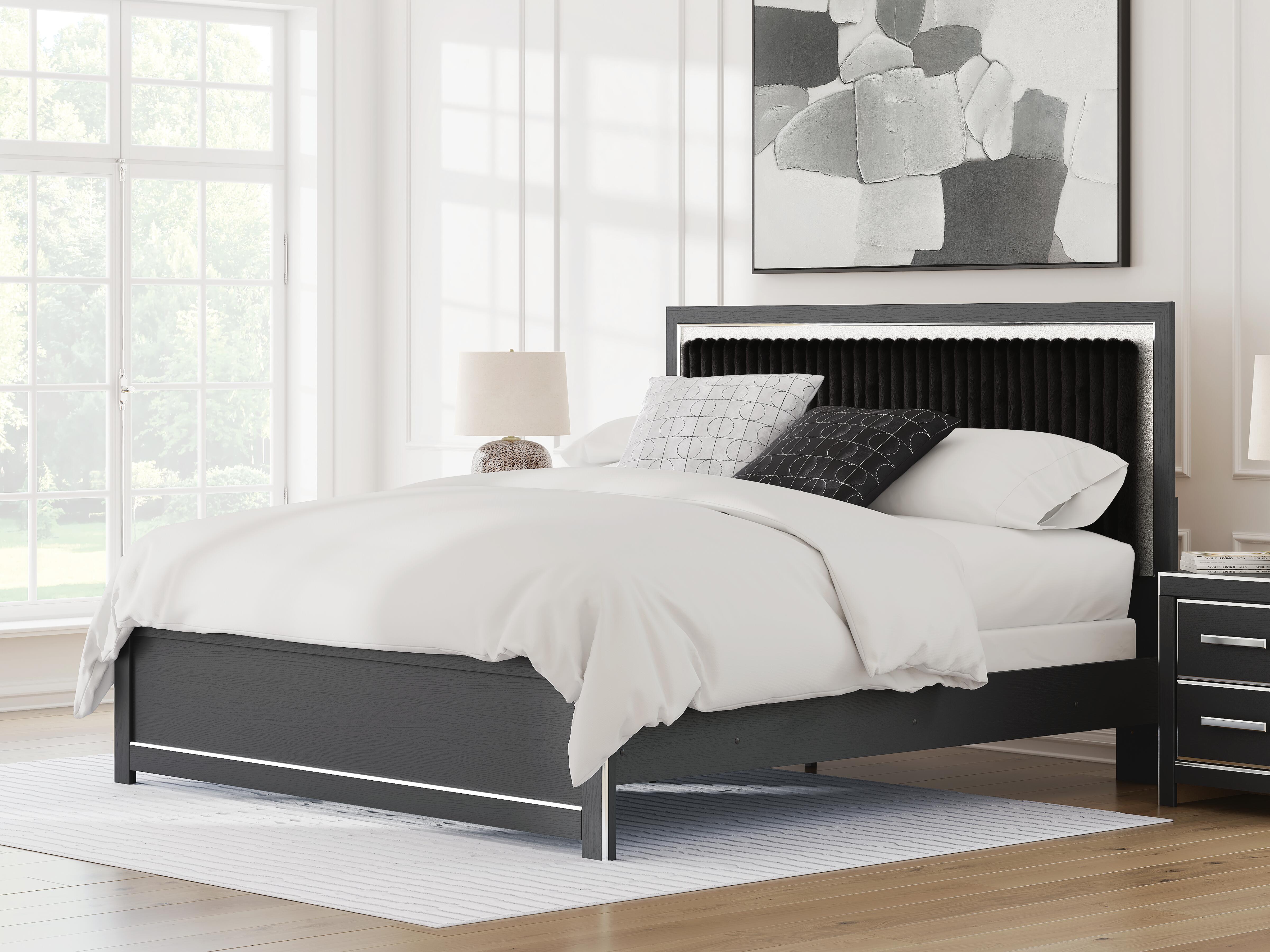 J&M Furniture - Ashley Furniture - Zuraleus King Upholstered Panel Bed - King Upholstered Panel Bed / Black - PCB3380B12