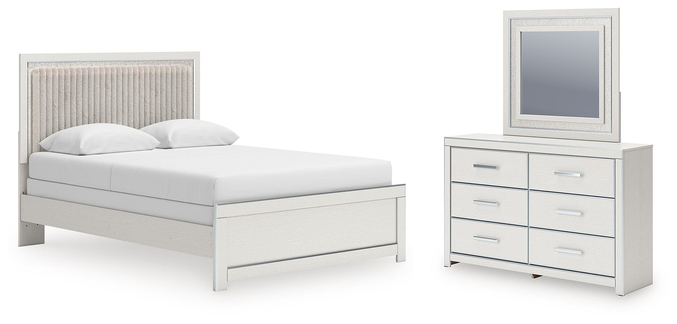 J&M Furniture - Ashley Furniture - Zuraleus Queen Upholstered Panel Bed, Dresser and Mirror - Queen Upholstered Panel Bed, Dresser and Mirror - PCB3381B7