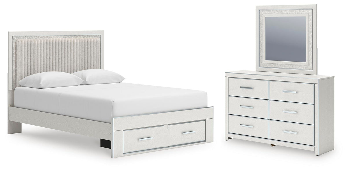 J&M Furniture - Ashley Furniture - Zuraleus Queen Upholstered Panel Platform Storage Bed, Dresser and Mirror - Queen Upholstered Panel Platform Storage Bed, Dresser and Mirror - PCB3381B5