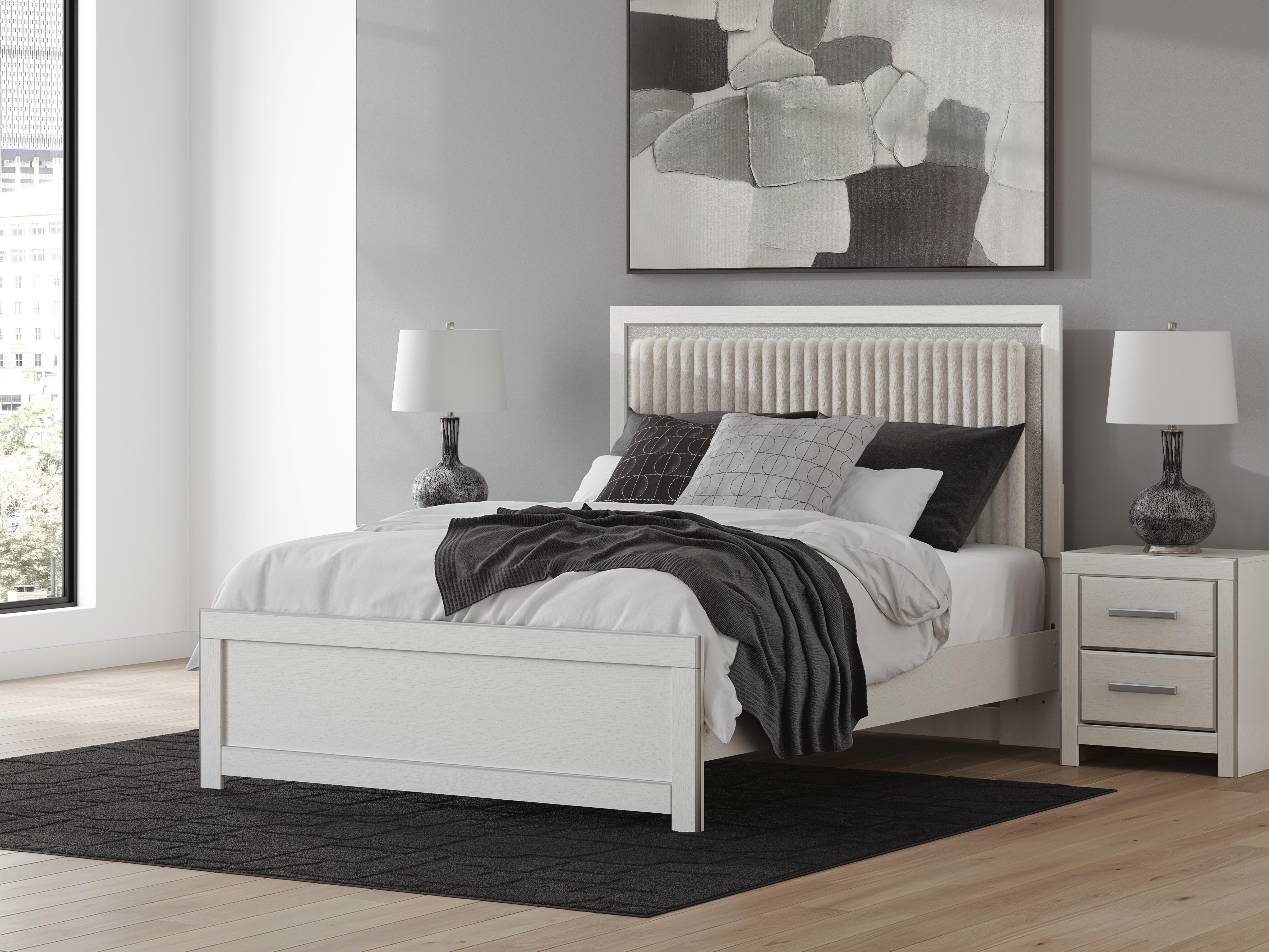 J&M Furniture - Ashley Furniture - Zuraleus Queen Upholstered Panel Platform Bed - Queen Upholstered Panel Platform Bed - PCB3381B2
