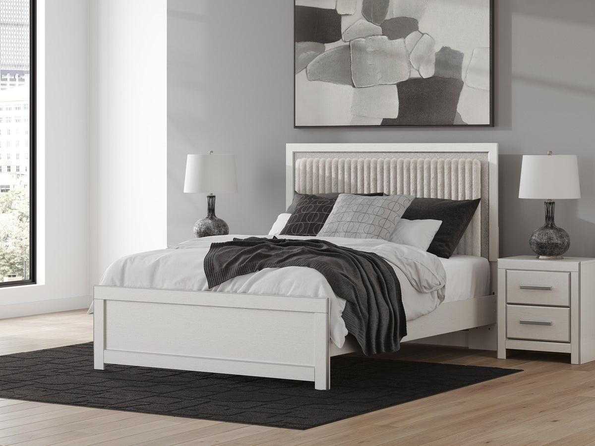 J&M Furniture - Ashley Furniture - Zuraleus Queen Upholstered Panel Platform Bed - Queen Upholstered Panel Platform Bed - PCB3381B2