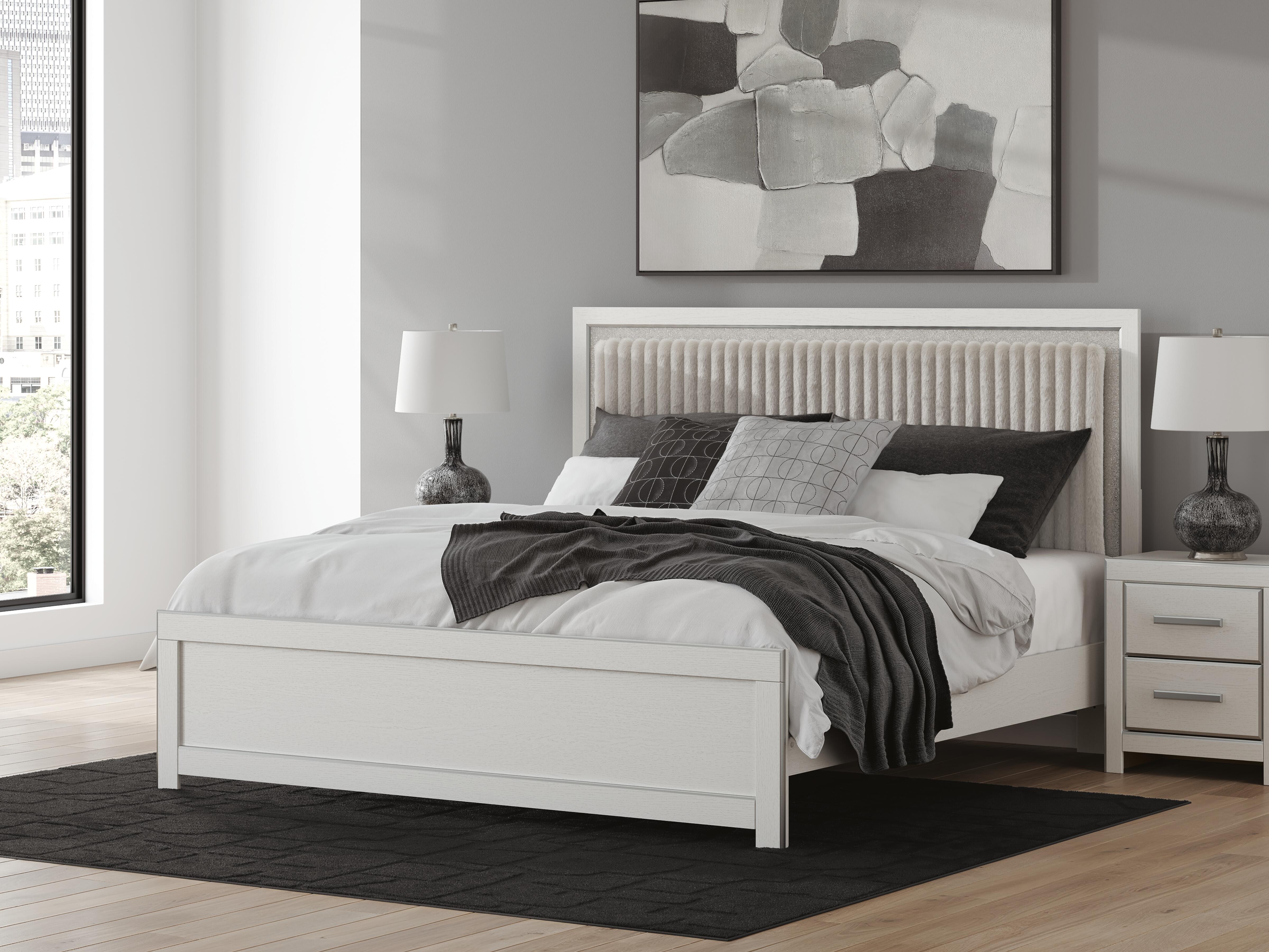 J&M Furniture - Ashley Furniture - Zuraleus King Upholstered Panel Platform Bed - King Upholstered Panel Platform Bed - PCB3381B8