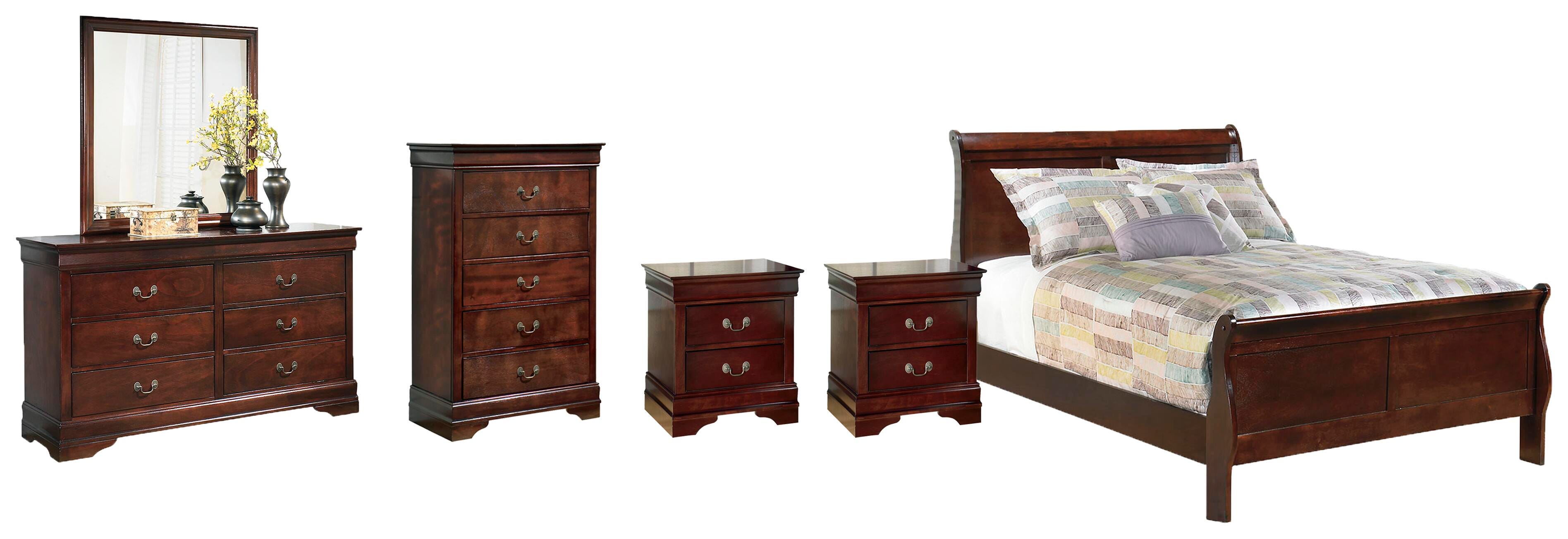 J&M Furniture - Ashley Furniture - Alisdair Full Sleigh Bed, Dresser, Mirror, Chest and 2 Nightstands - Full Sleigh Bed, Dresser, Mirror, Chest and 2 Nightstands - B376B37