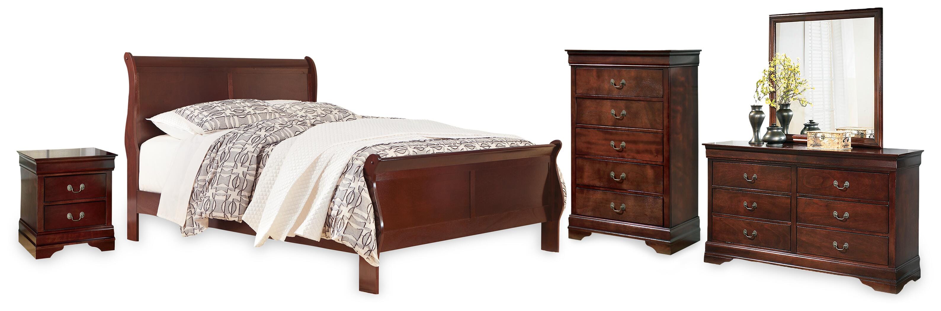 J&M Furniture - Ashley Furniture - Alisdair California King Sleigh Bed, Dresser, Mirror, Chest and Nightstand - California King Sleigh Bed, Dresser, Mirror, Chest and Nightstand - B376B36