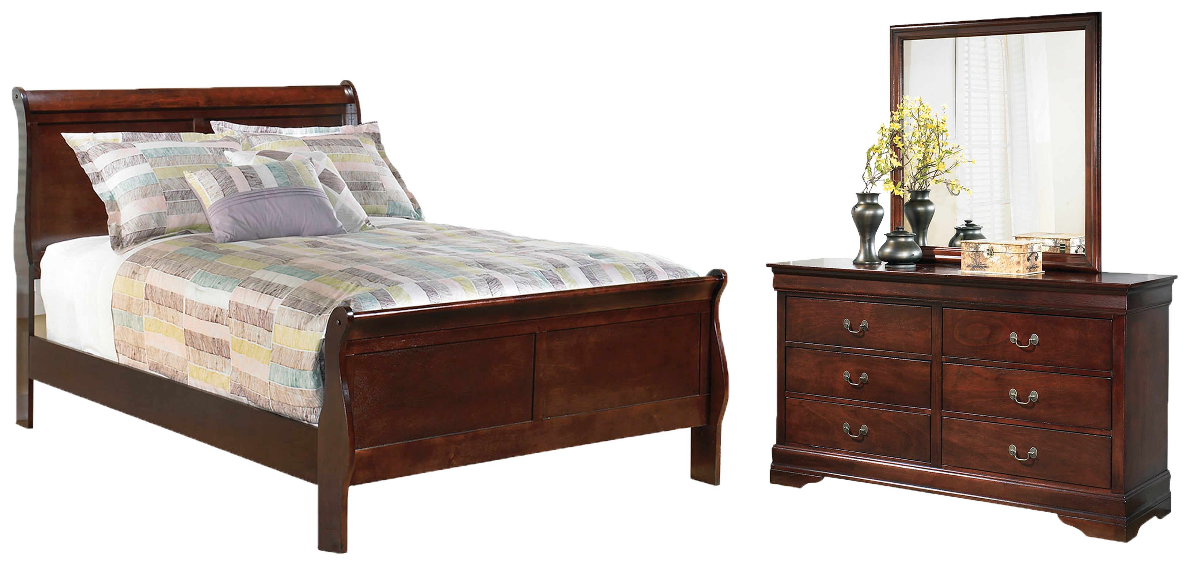 J&M Furniture - Ashley Furniture - Alisdair Full Sleigh Bed, Dresser and Mirror - Full Sleigh Bed, Dresser and Mirror - B376B7