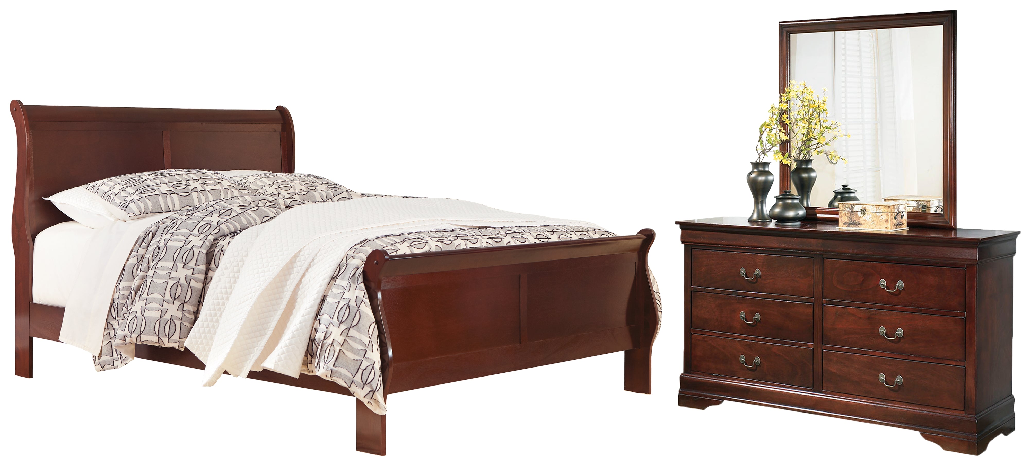 J&M Furniture - Ashley Furniture - Alisdair Queen Sleigh Bed, Dresser and Mirror - Queen Sleigh Bed, Dresser and Mirror - B376B3