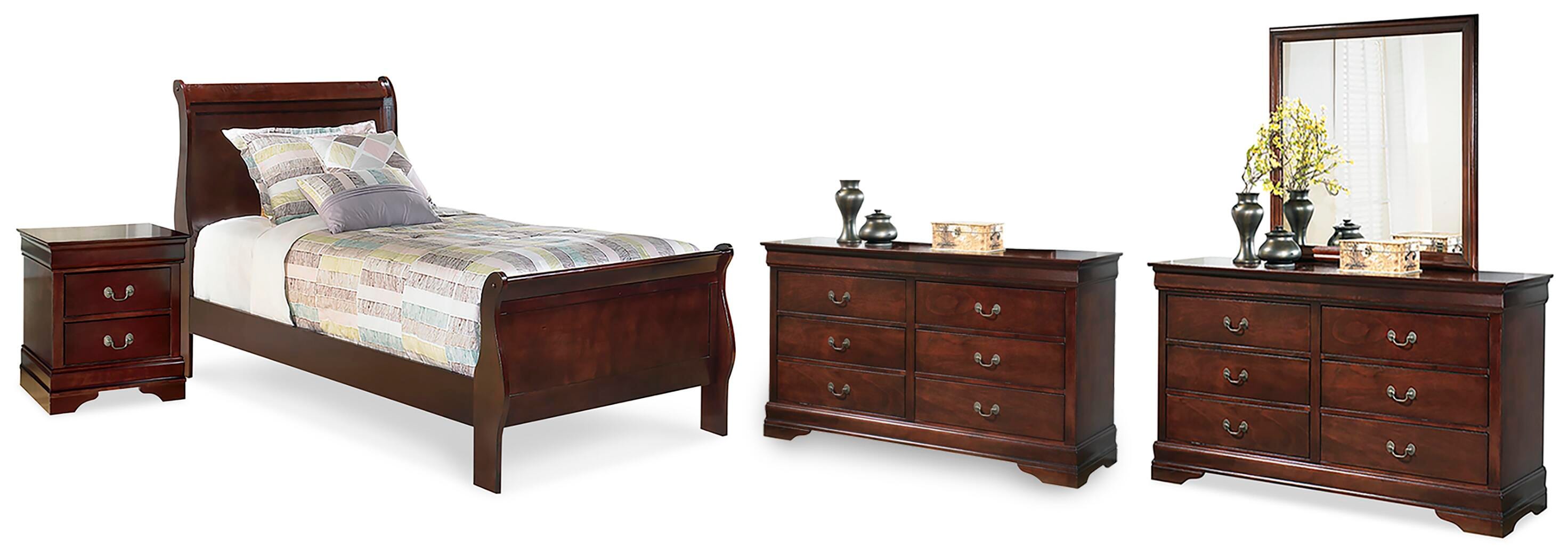 J&M Furniture - Ashley Furniture - Alisdair Twin Sleigh Bed, 2 Dressers, Mirror and Nightstand - Twin Sleigh Bed, 2 Dressers, Mirror and Nightstand - B376B33