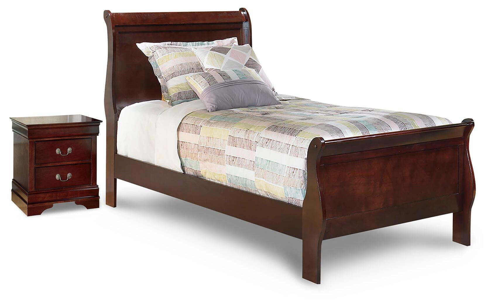 J&M Furniture - Ashley Furniture - Alisdair Twin Sleigh Bed and Nightstand - Twin Sleigh Bed and Nightstand - B376B38