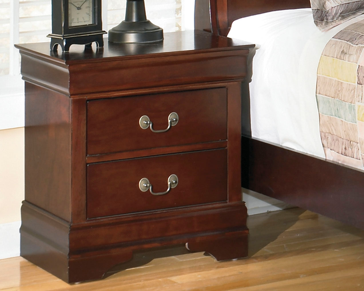 J&M Furniture - Ashley Furniture - Alisdair Nightstand - Two Drawer Night Stand / Reddish Brown - B376-92