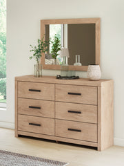 J&M Furniture - Ashley Furniture - Sanginlane Dresser and Mirror - Dresser and Mirror / Tan - B3787B1
