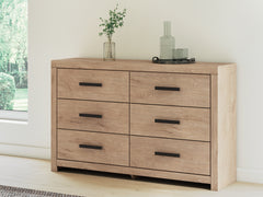 J&M Furniture - Ashley Furniture - Sanginlane Dresser - Six Drawer Dresser / Tan - B3787-31