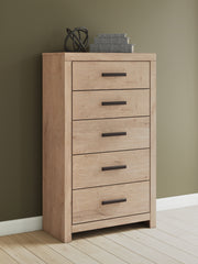 J&M Furniture - Ashley Furniture - Sanginlane Chest of Drawers - Five Drawer Chest / Tan - B3787-46