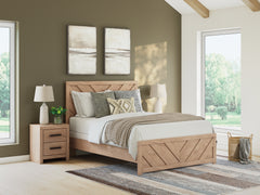 J&M Furniture - Ashley Furniture - Sanginlane Queen Panel Bed - Queen Panel Bed / Tan - B3787B4