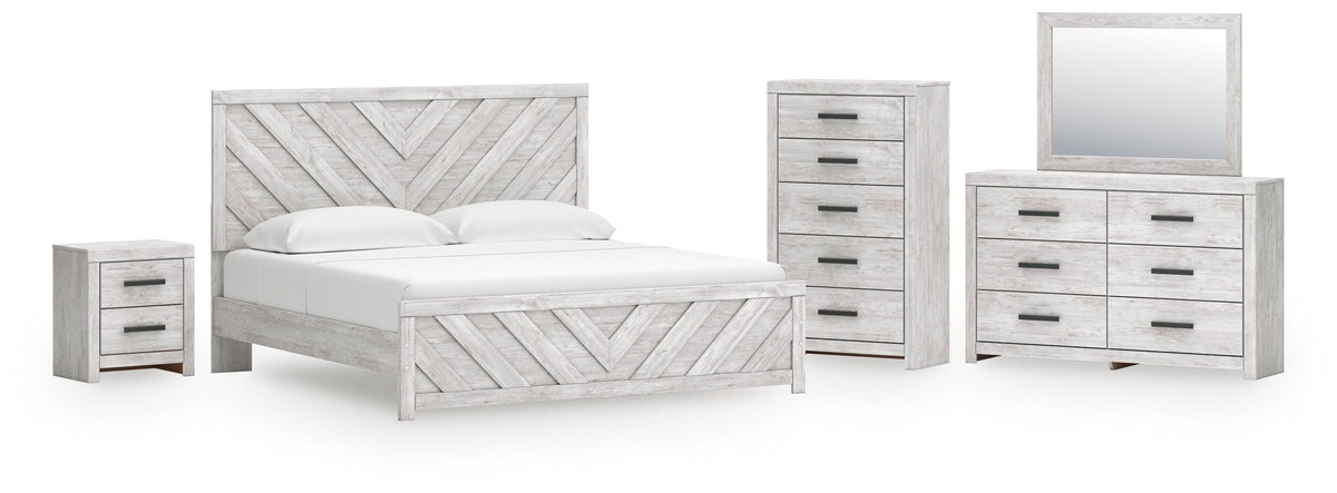 J&M Furniture - Ashley Furniture - Cayboni King Panel Bed, Dresser, Mirror, Chest and Nightstand - King Panel Bed, Dresser, Mirror, Chest and Nightstand - B3788B17