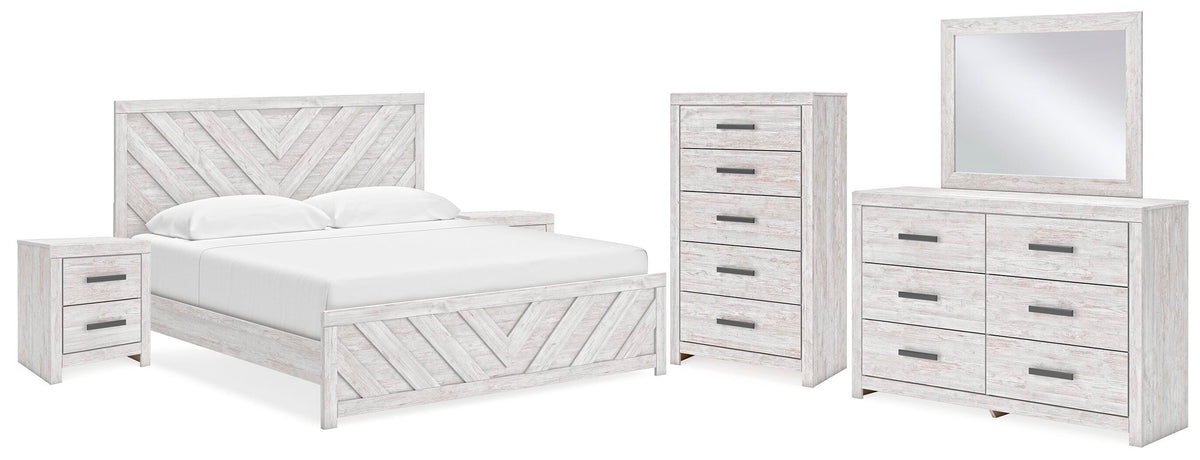 J&M Furniture - Ashley Furniture - Cayboni King Panel Bed, Dresser, Mirror, Chest and 2 Nightstands - King Panel Bed, Dresser, Mirror, Chest and 2 Nightstands - B3788B12