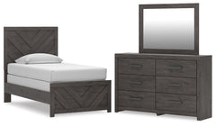 J&M Furniture - Ashley Furniture - Prendonea Twin Panel Bed, Dresser and Mirror - Twin Panel Bed, Dresser and Mirror - B3789B5