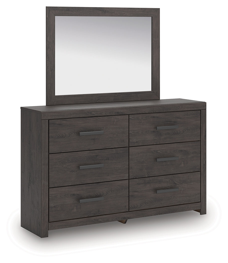 J&M Furniture - Ashley Furniture - Prendonea Dresser and Mirror - Dresser and Mirror / Charcoal - B3789B1