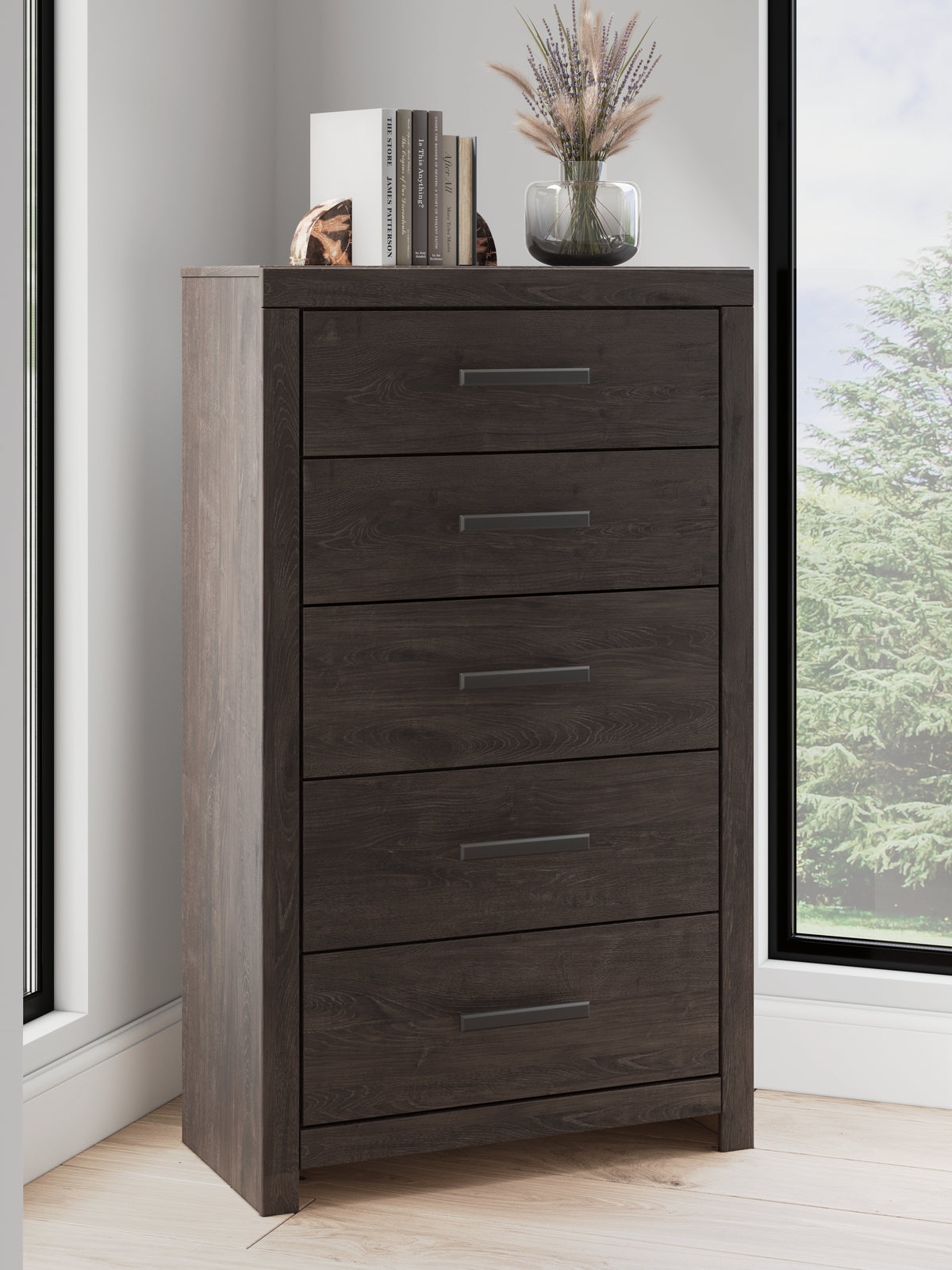 J&M Furniture - Ashley Furniture - Prendonea Chest of Drawers - Five Drawer Chest / Charcoal - B3789-46
