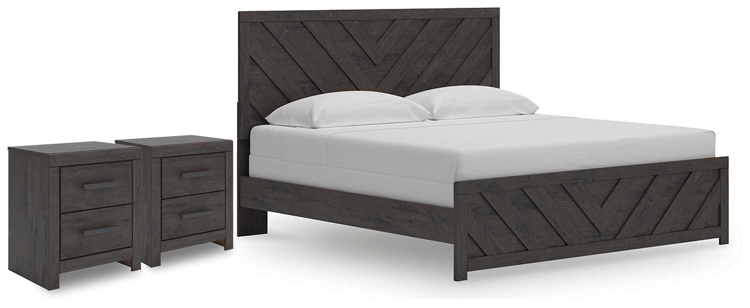 J&M Furniture - Ashley Furniture - Prendonea King Panel Bed and 2 Nightstands - King Panel Bed and 2 Nightstands - B3789B14