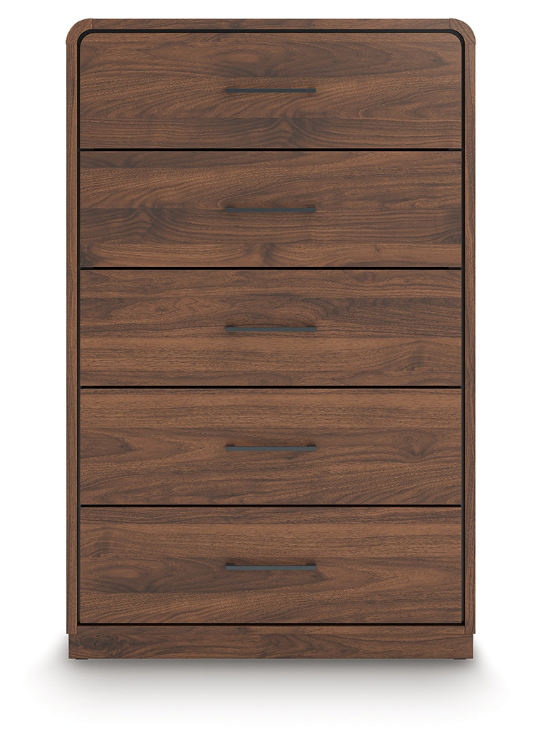 J&M Furniture - Ashley Furniture - Fortlorn Chest of Drawers - Five Drawer Chest / Walnut Brown - PCB386-46