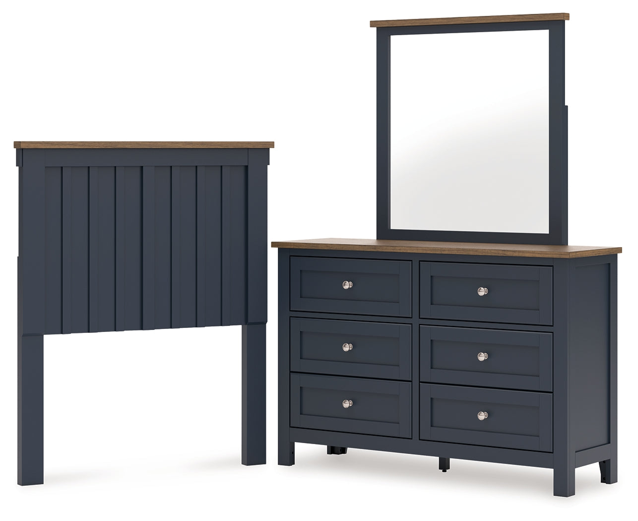J&M Furniture - Ashley Furniture - Landocken Twin Panel Headboard, Dresser and Mirror - Twin Panel Headboard, Dresser and Mirror - B414B13