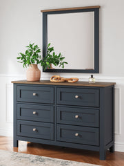 J&M Furniture - Ashley Furniture - Landocken Dresser and Mirror - Dresser and Mirror / Brown/Blue - B414B1