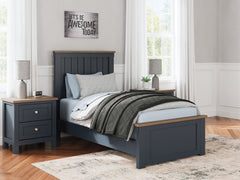 J&M Furniture - Ashley Furniture - Landocken Twin Panel Bed - Twin Panel Bed / Brown/Blue - B414B2