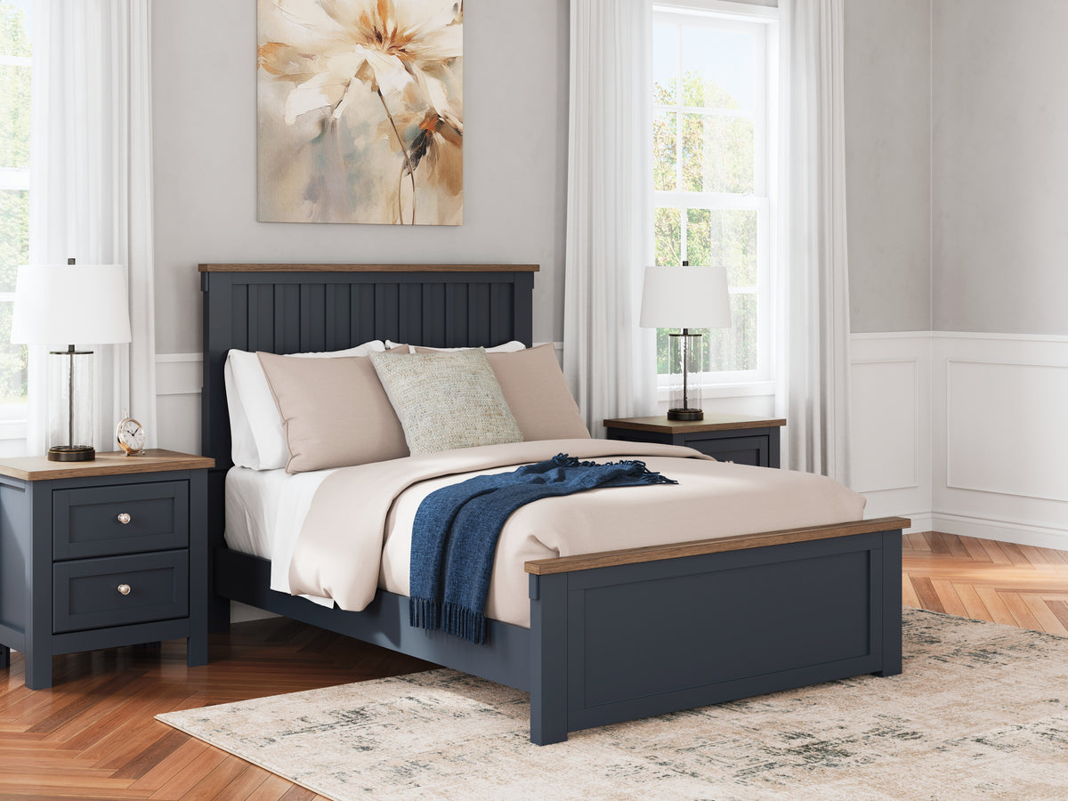 J&M Furniture - Ashley Furniture - Landocken Full Panel Bed - Full Panel Bed / Brown/Blue - B414B3