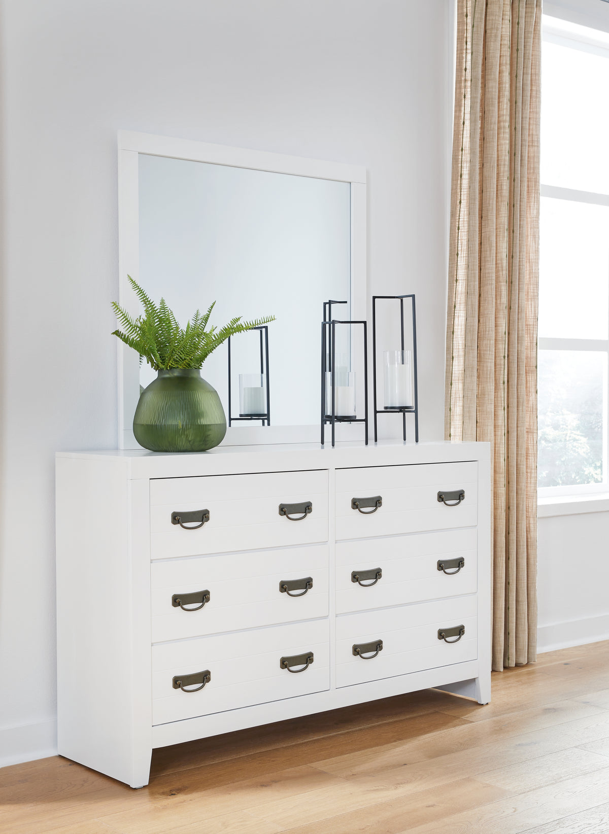 J&M Furniture - Ashley Furniture - Binterglen Dresser and Mirror - Dresser and Mirror / White - B427B1