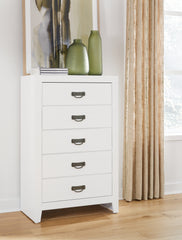J&M Furniture - Ashley Furniture - Binterglen Chest of Drawers - Five Drawer Chest / White - B427-46