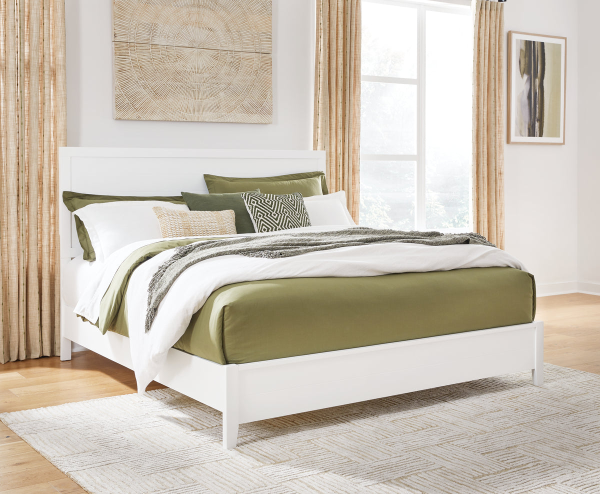 J&M Furniture - Ashley Furniture - Binterglen Queen Panel Bed - Queen Panel Bed / White - B427B6