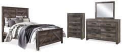 J&M Furniture - Ashley Furniture - Wynnlow Queen Crossbuck Panel Bed, Dresser, Mirror and Chest - Queen Crossbuck Panel Bed, Dresser, Mirror and Chest - B440B37