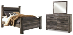 J&M Furniture - Ashley Furniture - Wynnlow Queen Upholstered Poster Bed, Dresser and Mirror - Queen Upholstered Poster Bed, Dresser and Mirror - B440B12