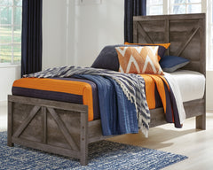 J&M Furniture - Ashley Furniture - Wynnlow Twin Crossbuck Panel Bed - Twin Crossbuck Panel Bed / Gray - B440B16